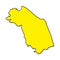 Simple outline map of Marche is a region of Italy