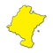 Simple outline map of Navarre is a region of Spain