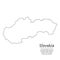 Simple outline map of Slovakia, silhouette in sketch line style