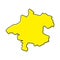 Simple outline map of Upper Austria is a state of Austria