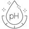 Simple outline minimal icon of the Water Acidity or pH. Vector black pictogram