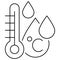 Simple outline minimal icon of the water temperature measured in degrees Celsius