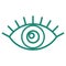 Simple outline modern schematic icon of the open human eye with eyelashes