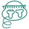 Simple outline modern schematic icon of the ribosome during protein translation