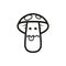 Simple outline vector icon of a poisonous mushroom stroke