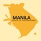 Simple outline vector map of Philippines capital, Manila