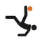 Simple Overhead Kick Football Soccer Sport Figure Symbol Vector Illustration