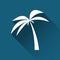 Simple palm tree icon, travel and holiday symbol