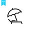 Simple parasol sunshade sleeping chair icon design vector illustration