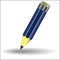 A simple pencil with eraser, blue