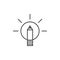 Simple pencil idea symbol bulb thin line logo vector