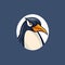 Simple Penguin Logo Template In Navy And Beige