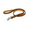 Simple pet, cat, dog brown leather leash with metal fastener