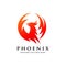 Simple phoenix bird circle logo