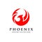 Simple phoenix bird circle logo