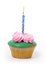 Simple Photo small Cup Cake on white background for your birthday greeting element design