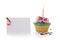 Simple Photo small Cup Cake on white background for your birthday greeting element design