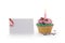 Simple Photo small Cup Cake on white background for your birthday greeting element design