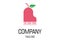Simple Piano Music Red Plum Logo Design