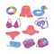 Simple Picnic beach equipment vector illustration