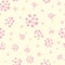 Simple pink Forget-Me-Not floral seamless vector pattern background. Sprigs and groups mysotis flowers on pastel yellow