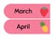 Simple Pink Fruity Month Flash Card - 2