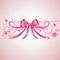 Simple Pink Ribbon Dangling on Minimalist White Background