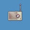 Simple pixel art classic radio icon illustration