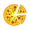 Simple pizza cartoon vector illustration design.