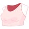 Simple plain croptop no sleeves, soft pink color vector