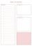 Simple Daily planner with schedule time table to do list and goals simple white pink print planner template