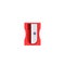 Simple plastic red pencil sharpener flat icon