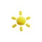 Simple plasticine sun with rays 3D style, vector illustration