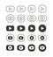 Simple Play buttons vector set