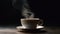 Simple pleasure, Delight in the simplicity of a steaming coffee cup, a moment of bliss