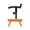 Simple Pommel Horse Hand Stand Sport Figure Symbol Vector Illustration