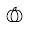 Simple pumpkin icon vector, pumpkin sign on white background