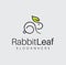 Simple Rabbit Leaf Nature Logo Line Art Icon Design Template. Nature bunny symbol farm animals. Pet animal concept. Unique Animal