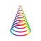 Simple rainbow gold christmas tree