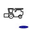 A simple raster linear image of a harvesting combine harvester casting a shadow, a linear icon for an agricultural farm