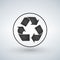 Simple recycling icon in the circle, illustration