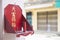 Simple red chinese spirit house for pray at home