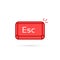 simple red esc key or escape button