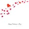 Simple red heart, stars and heart balloon greeting card. Valentine`s day background