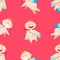 Simple repeating seamless pattern with Cupid illustration