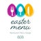 Simple restaurant easter menu design with cutlery