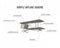 Simple retro Airplane infographic. Biplane scheme. Air transport vector elements. Vintage styled illustration.