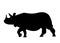 Simple rhino silhouette for education