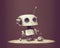 simple robot illustration with brown background, ai generated image