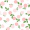 Simple Rose Flower and Leaves Natural Seamless Pattern Background. Vector Illustration EPS10